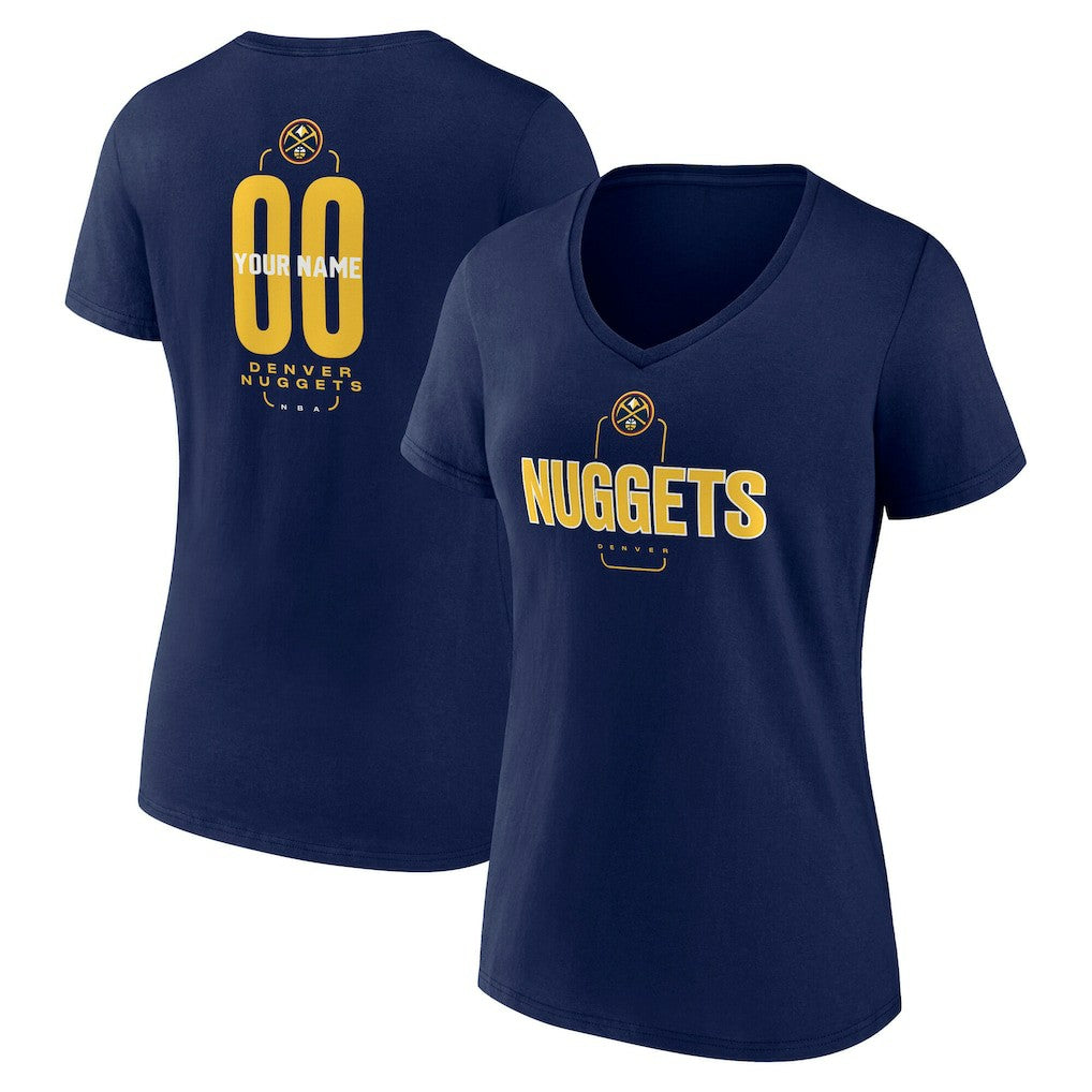 Denver Nuggets Women's Center Court Name & Number Custom V-Neck T-Shirt sale New