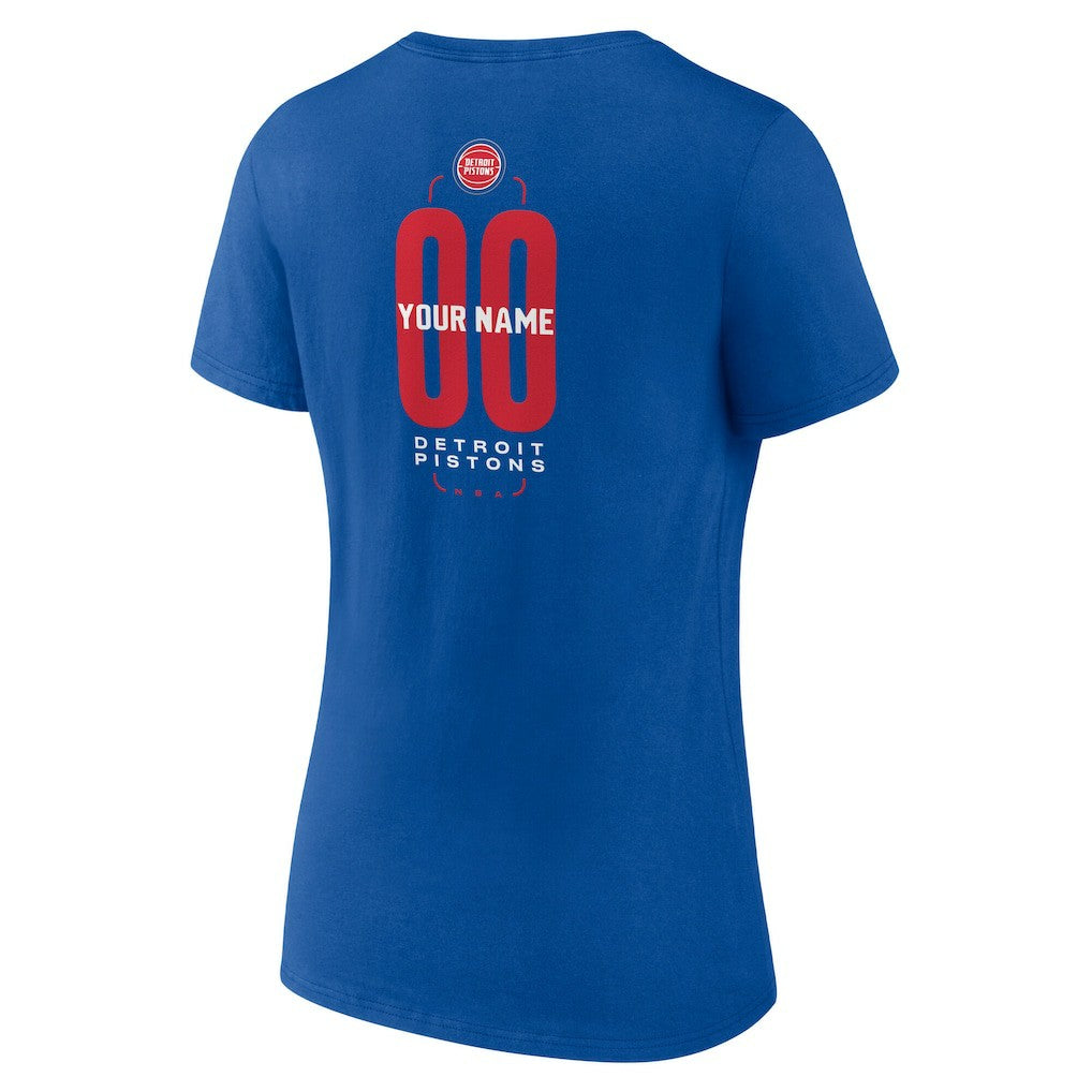Detroit Pistons Women's Center Court Name & Number Custom V-Neck T-Shirt sale Discount