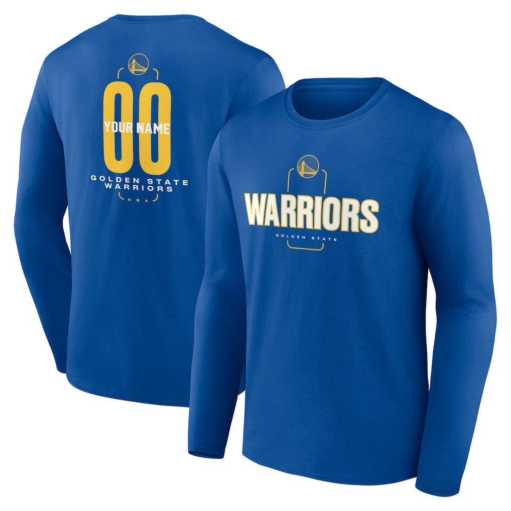 Golden State Warriors Center Court Name & Number Custom Long Sleeve T-Shirt sale For Sale
