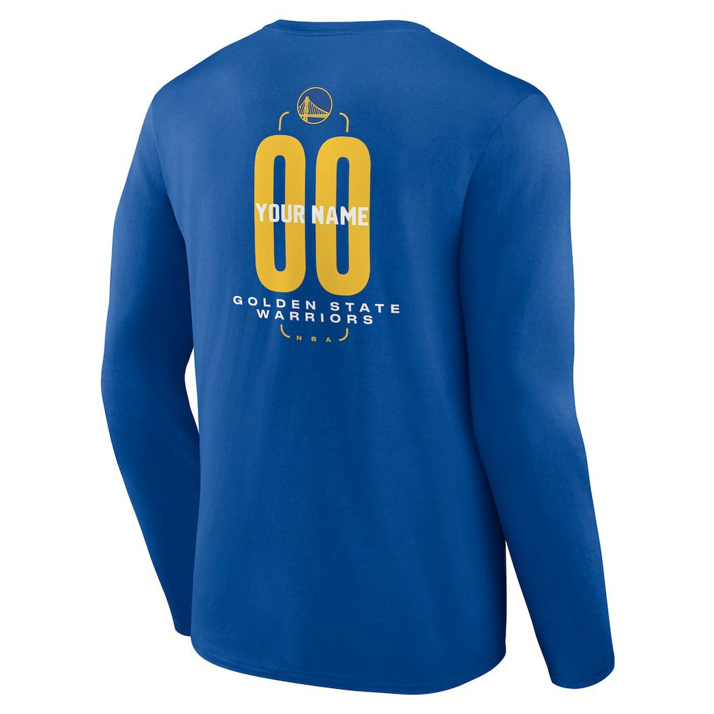 Golden State Warriors Center Court Name & Number Custom Long Sleeve T-Shirt sale For Sale