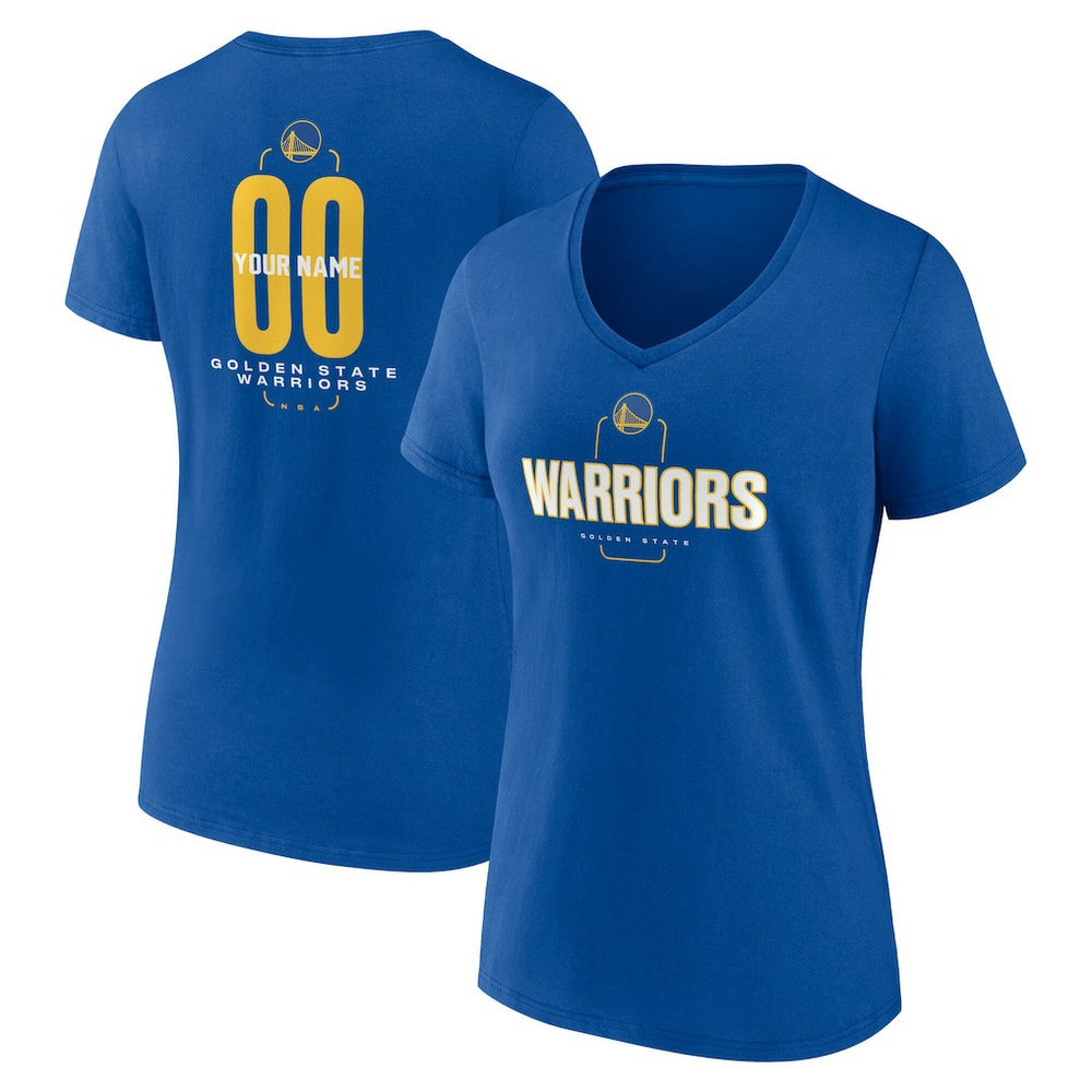 Golden State Warriors Women's Center Court Name & Number Custom V-Neck T-Shirt sale On Sale