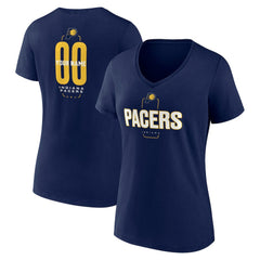 Indiana Pacers Women's Center Court Name & Number Custom V-Neck T-Shirt On Sale