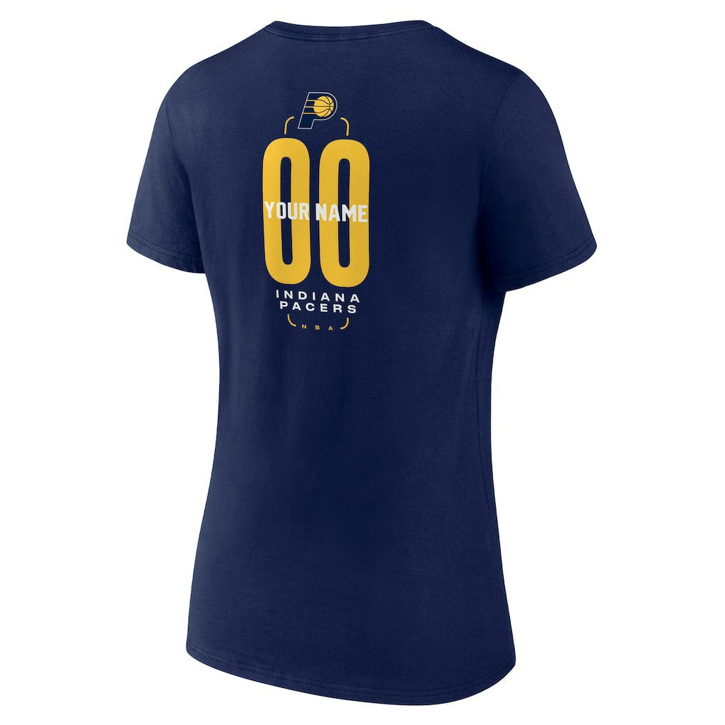 Indiana Pacers Women's Center Court Name & Number Custom V-Neck T-Shirt On Sale