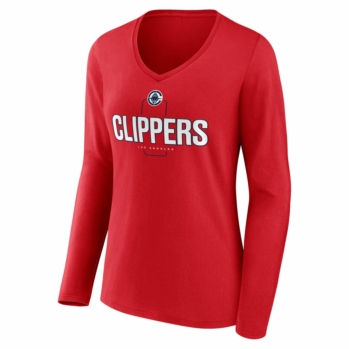 LA Clippers Women's Center Court Name & Number Custom Long Sleeve V-Neck T-Shirt Online