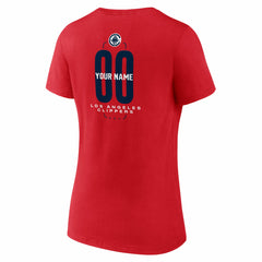 LA Clippers Women's Center Court Name & Number Custom V-Neck T-Shirt For Sale