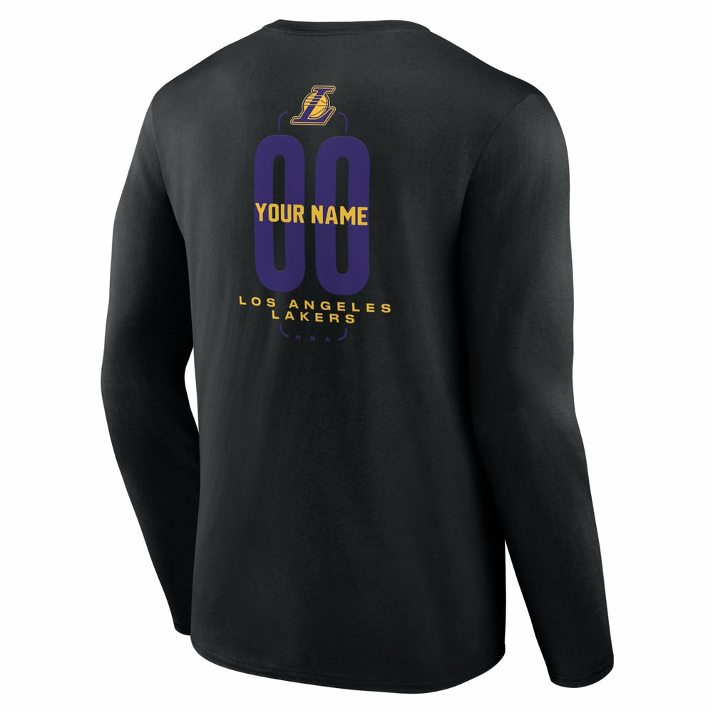 Los Angeles Lakers Center Court Name & Number Custom Long Sleeve T-Shirt Discount