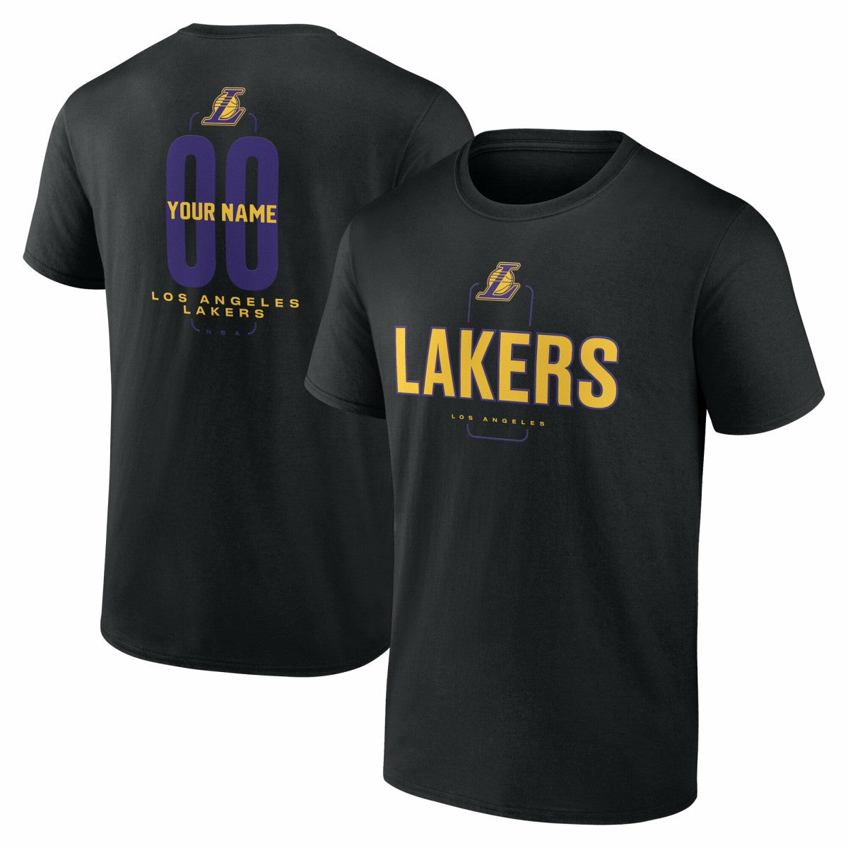 Los Angeles Lakers Center Court Name & Number Custom T-Shirt Online