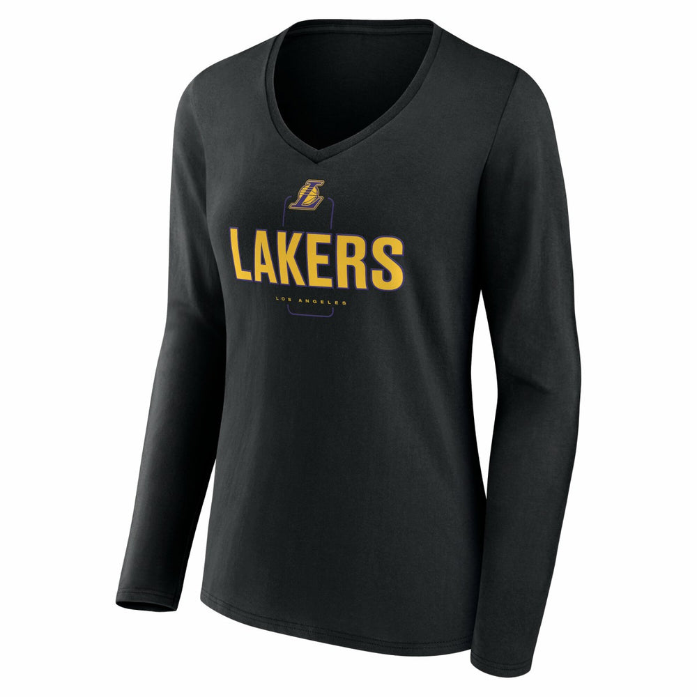 Los Angeles Lakers Women's Center Court Name & Number Custom Long Sleeve V-Neck T-Shirt Online