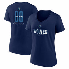 Minnesota Timberwolves Women's Center Court Name & Number Custom V-Neck T-Shirt Discount