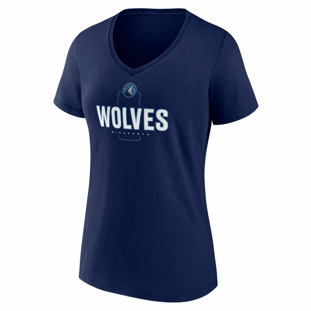 Minnesota Timberwolves Women's Center Court Name & Number Custom V-Neck T-Shirt Discount