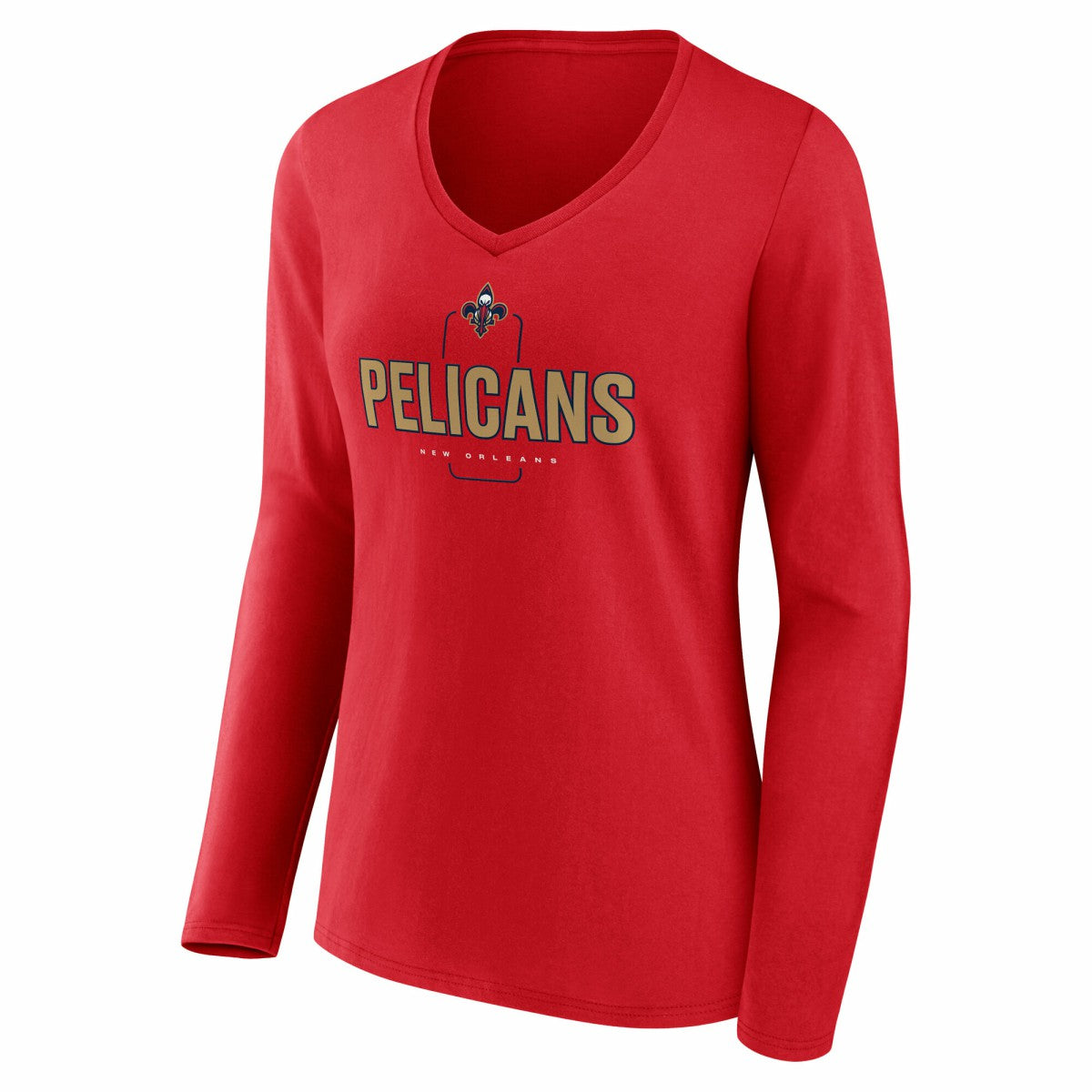 New Orleans Pelicans Women's Center Court Name & Number Custom Long Sleeve V-Neck T-Shirt New