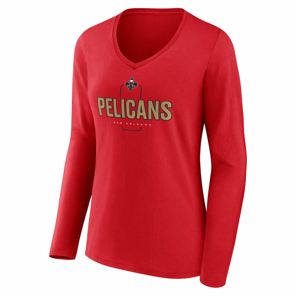 New Orleans Pelicans Women's Center Court Name & Number Custom Long Sleeve V-Neck T-Shirt New