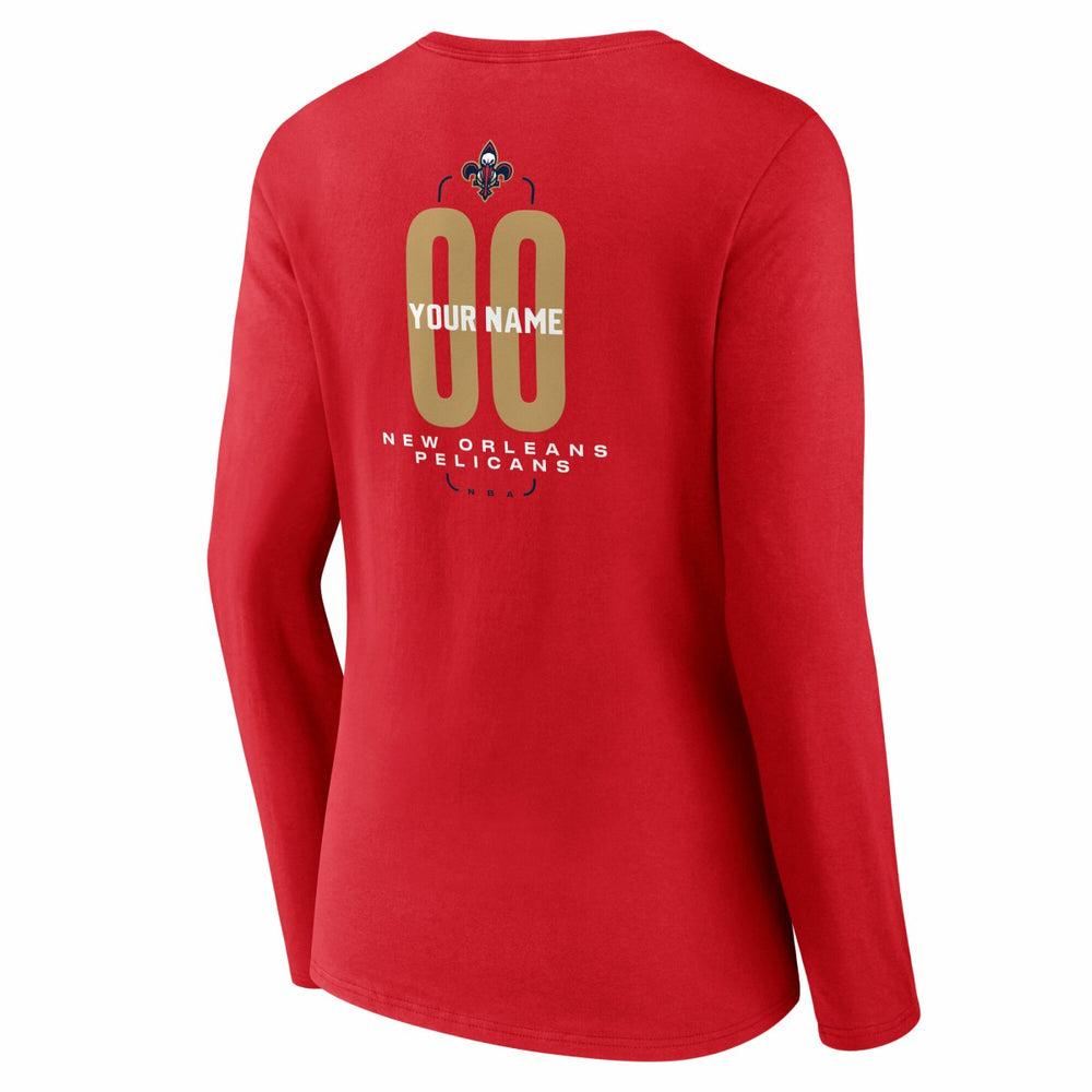 New Orleans Pelicans Women's Center Court Name & Number Custom Long Sleeve V-Neck T-Shirt New