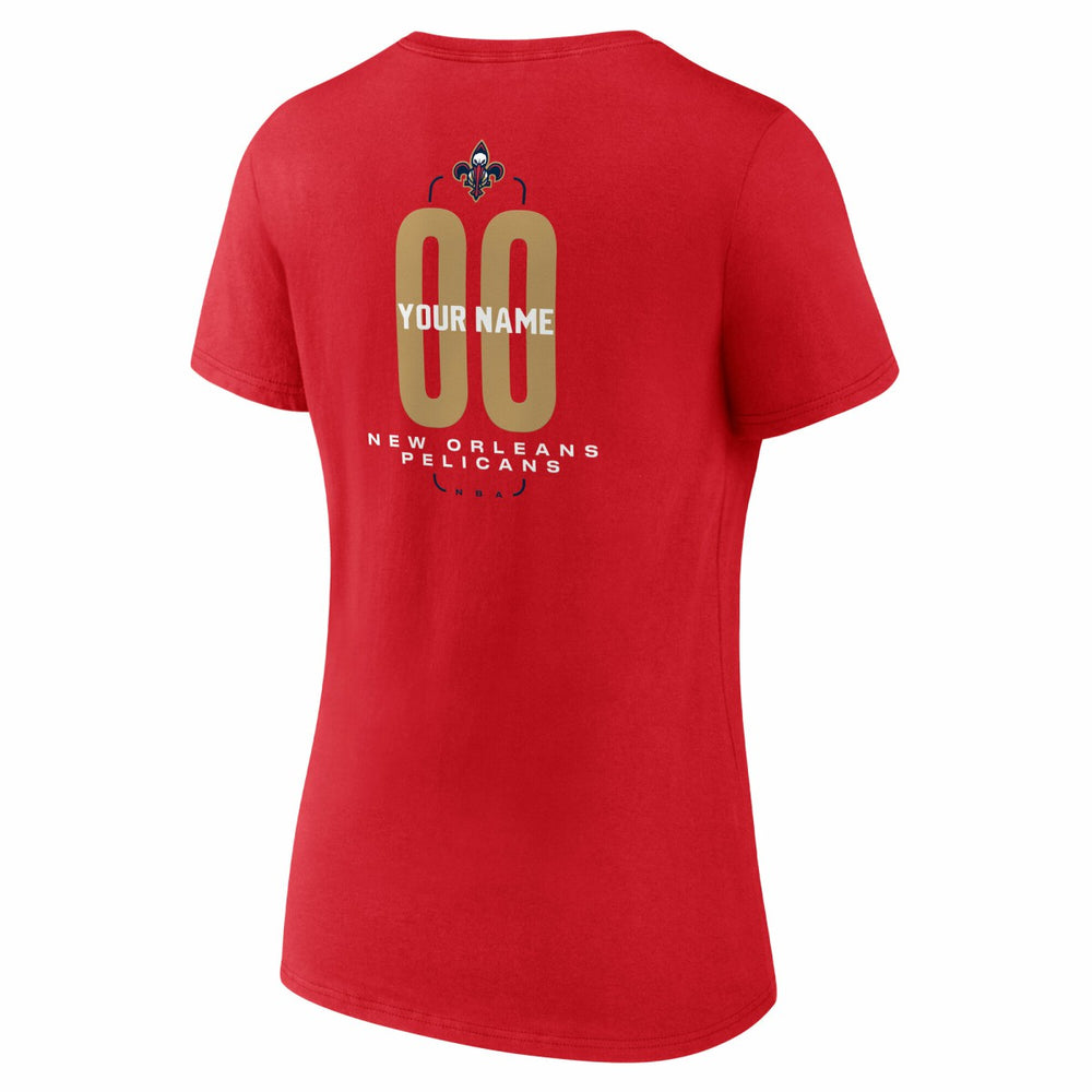 New Orleans Pelicans Women's Center Court Name & Number Custom V-Neck T-Shirt Online