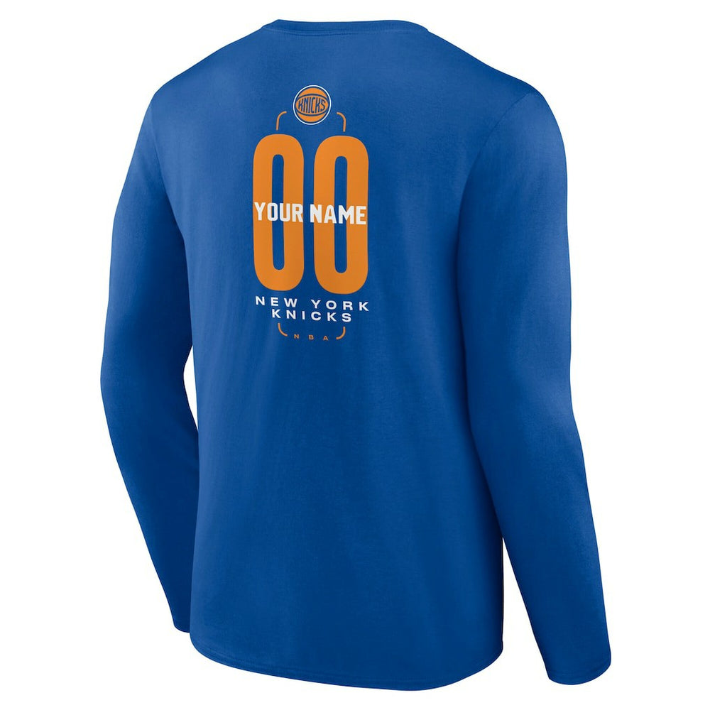 New York Knicks Center Court Name & Number Custom Long Sleeve T-Shirt Discount