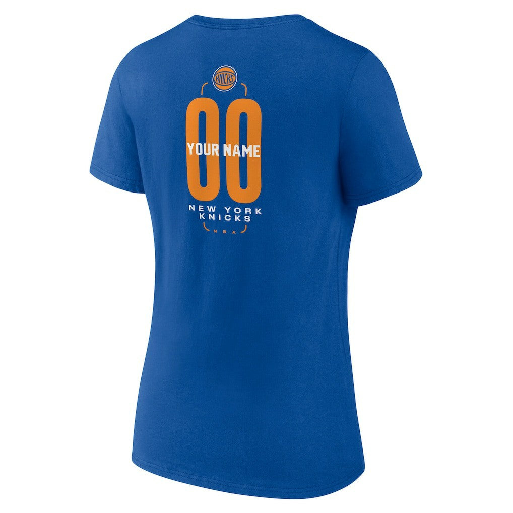 New York Knicks Women's Center Court Name & Number Custom V-Neck T-Shirt Discount