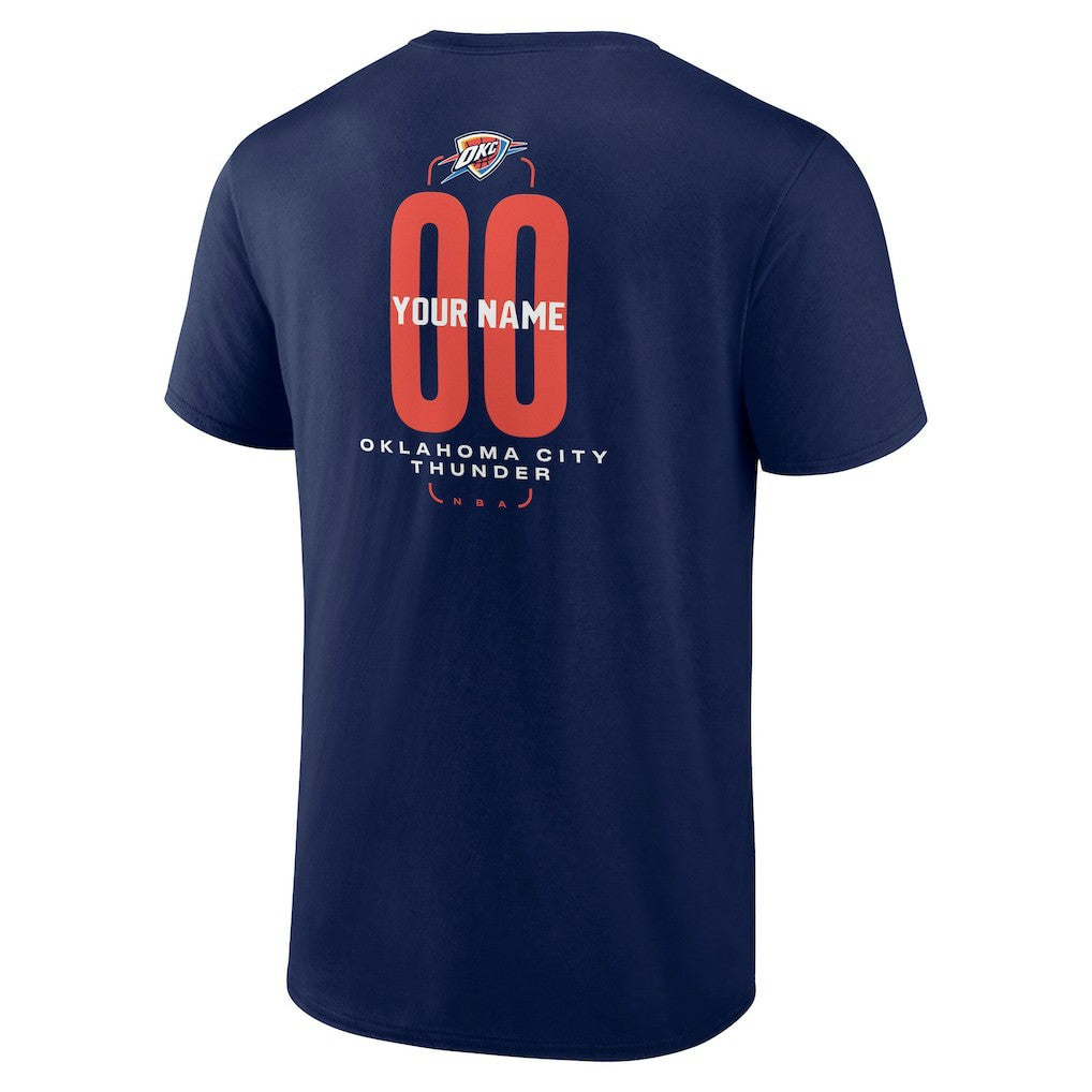 Oklahoma City Thunder Center Court Name & Number Custom T-Shirt New