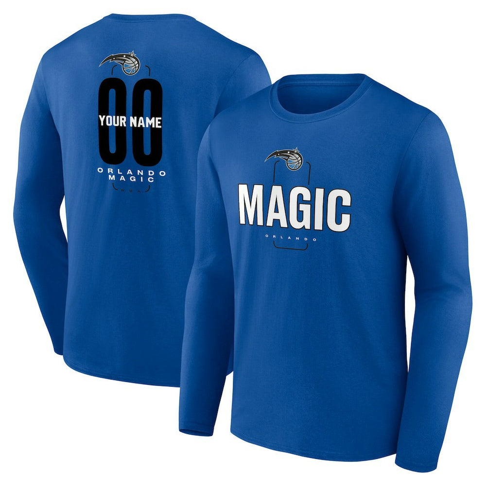 Orlando Magic Center Court Name & Number Custom Long Sleeve T-Shirt Discount