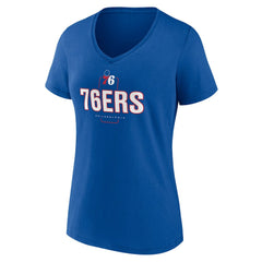 Philadelphia 76ers Women's Center Court Name & Number Custom V-Neck T-Shirt On Sale