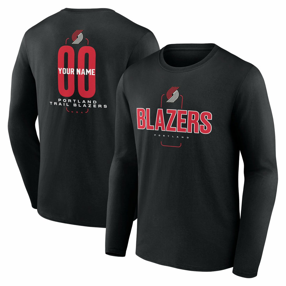 Portland Trail Blazers Center Court Name & Number Custom Long Sleeve T-Shirt Outlet