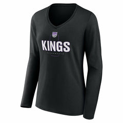 Sacramento Kings Women's Center Court Name & Number Custom Long Sleeve V-Neck T-Shirt Online