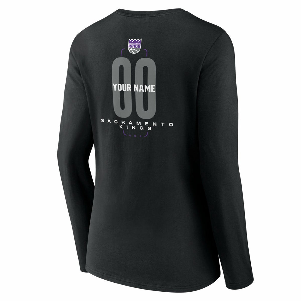 Sacramento Kings Women's Center Court Name & Number Custom Long Sleeve V-Neck T-Shirt Online