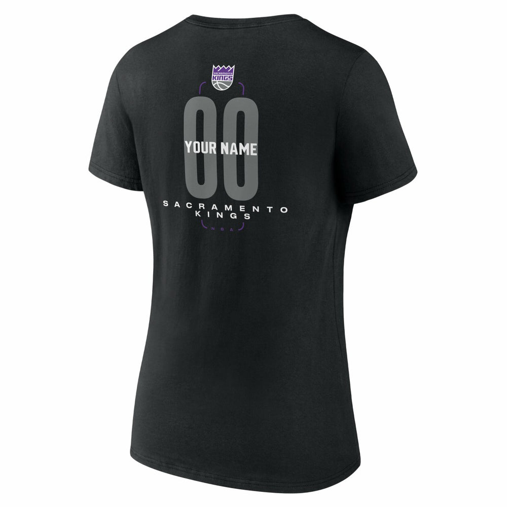 Sacramento Kings Women's Center Court Name & Number Custom V-Neck T-Shirt Discount