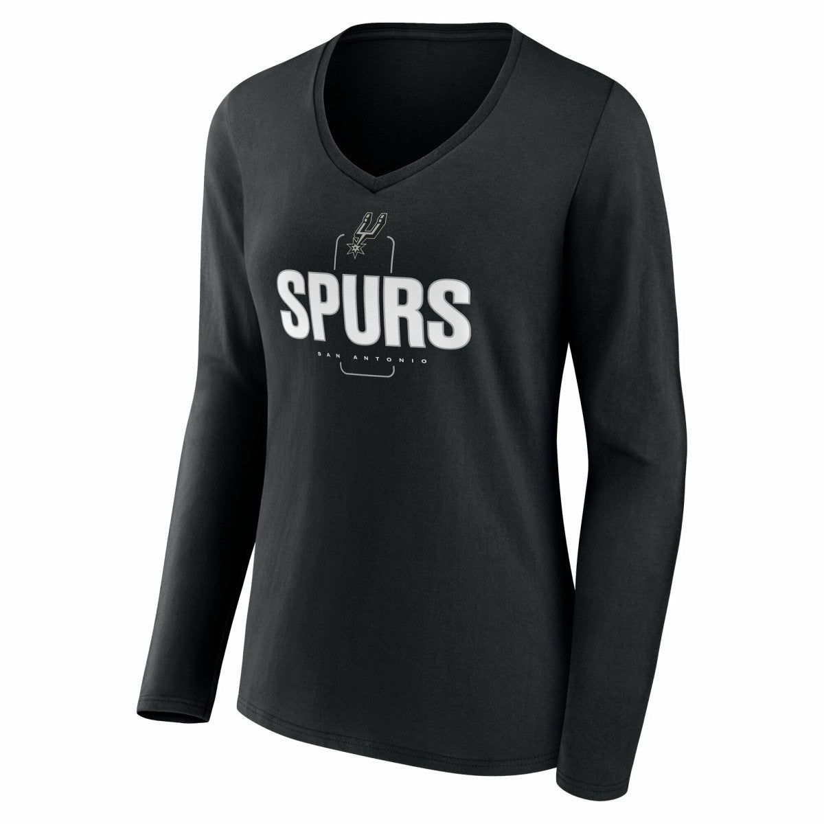 San Antonio Spurs Women's Center Court Name & Number Custom Long Sleeve V-Neck T-Shirt New