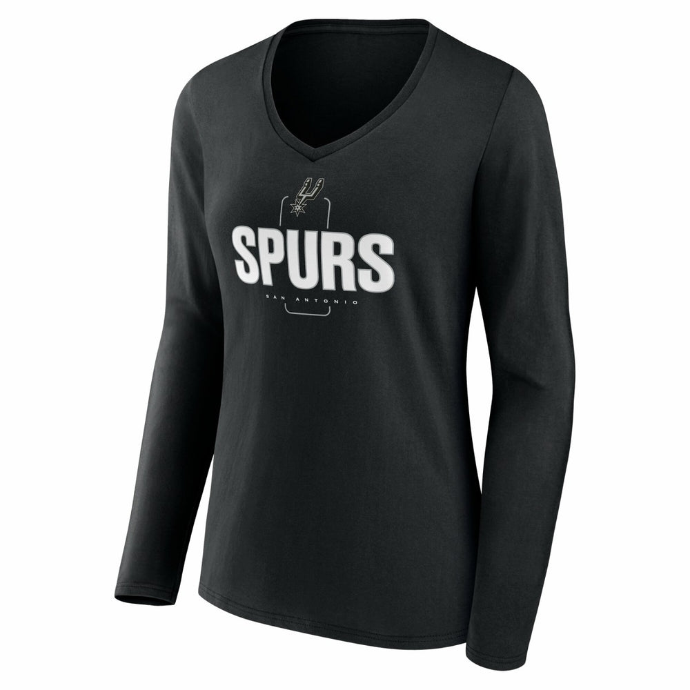 San Antonio Spurs Women's Center Court Name & Number Custom Long Sleeve V-Neck T-Shirt New