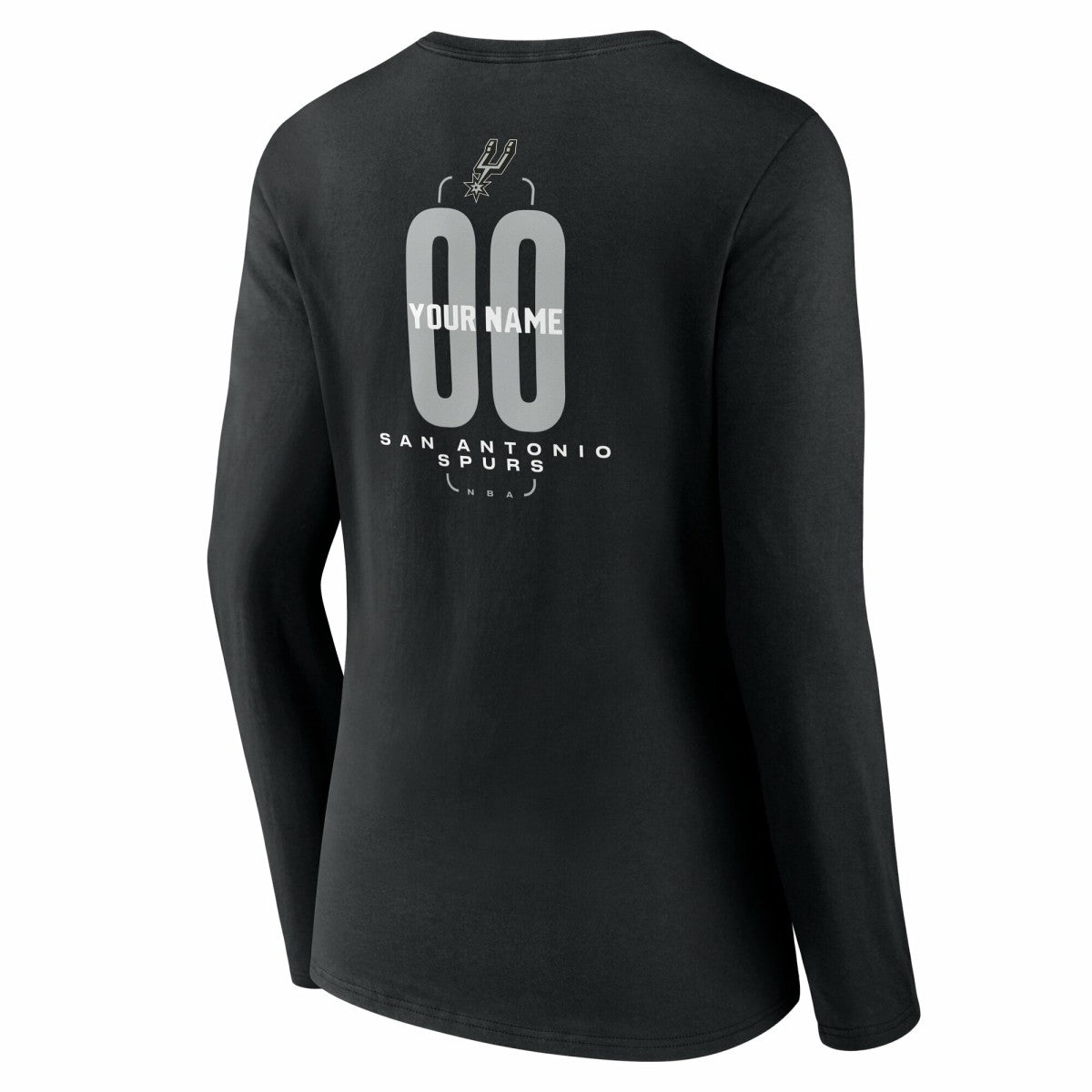 San Antonio Spurs Women's Center Court Name & Number Custom Long Sleeve V-Neck T-Shirt New