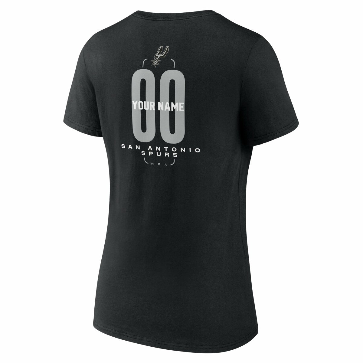 San Antonio Spurs Women's Center Court Name & Number Custom V-Neck T-Shirt Outlet