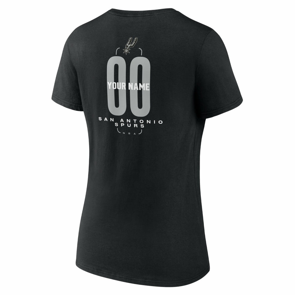 San Antonio Spurs Women's Center Court Name & Number Custom V-Neck T-Shirt Outlet