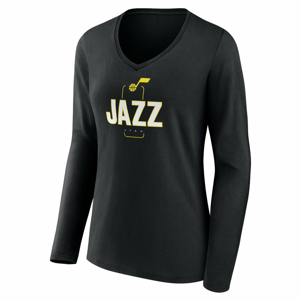 Utah Jazz Women's Center Court Name & Number Custom Long Sleeve V-Neck T-Shirt Online