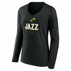 Utah Jazz Women's Center Court Name & Number Custom Long Sleeve V-Neck T-Shirt Online