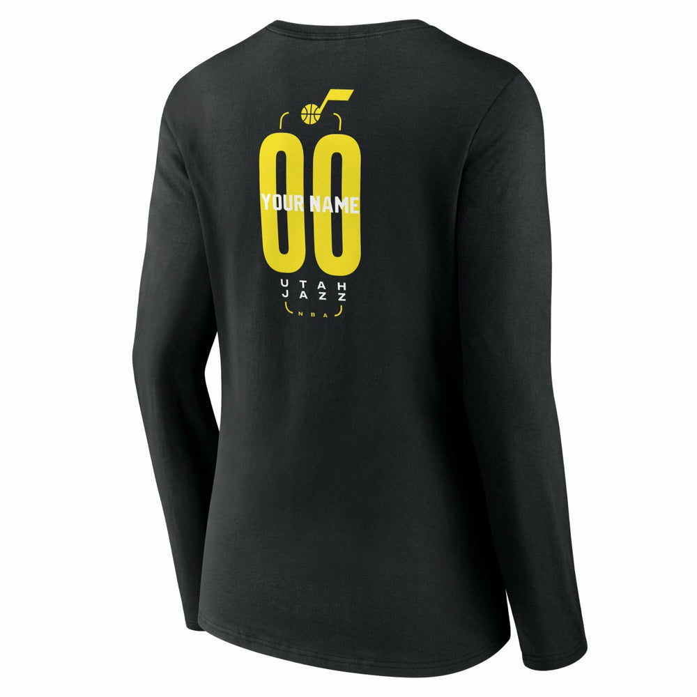 Utah Jazz Women's Center Court Name & Number Custom Long Sleeve V-Neck T-Shirt Online