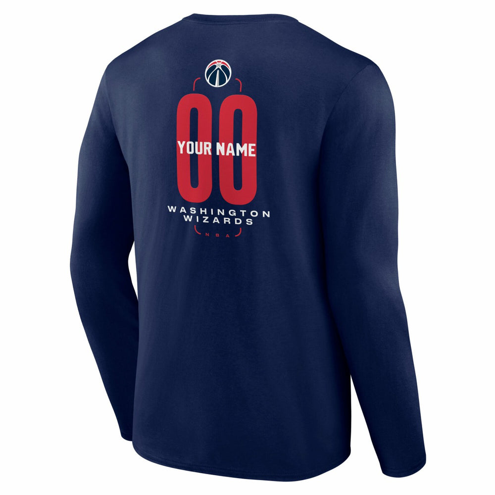 Washington Wizards Center Court Name & Number Custom Long Sleeve T-Shirt For Sale