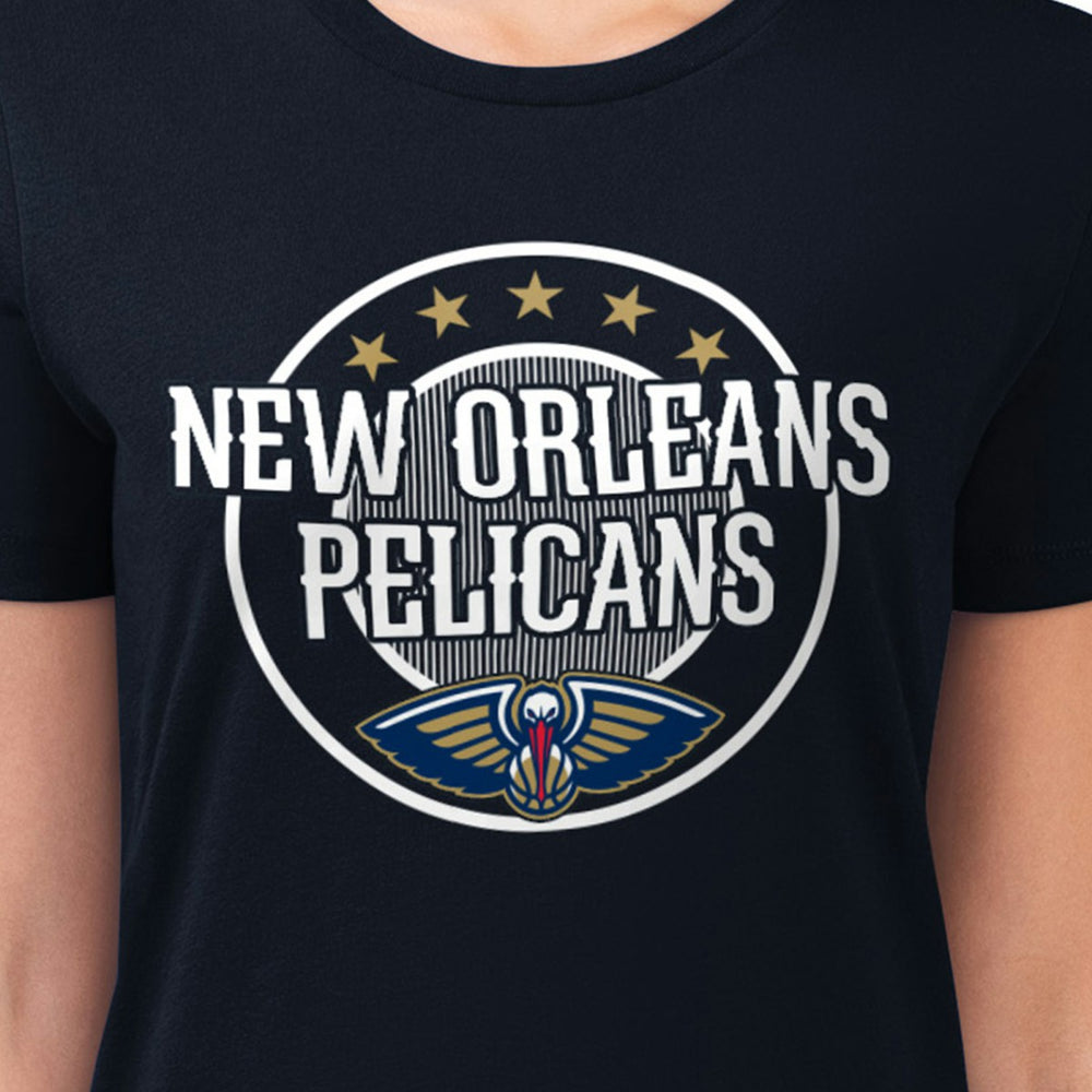 New Orleans Pelicans G-III 4Her by Carl Banks Women's Super-Slim Lightweight Pinstripe Circle Graphic T-Shirt Discount