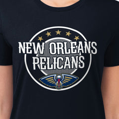 New Orleans Pelicans G-III 4Her by Carl Banks Women's Super-Slim Lightweight Pinstripe Circle Graphic T-Shirt Discount