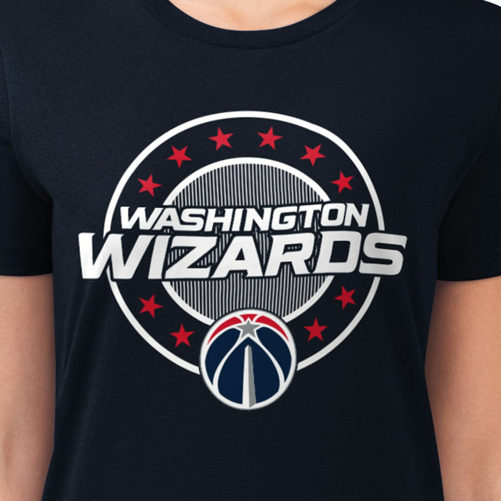 Washington Wizards G-III 4Her by Carl Banks Women's Super-Slim Lightweight Pinstripe Circle Graphic T-Shirt New