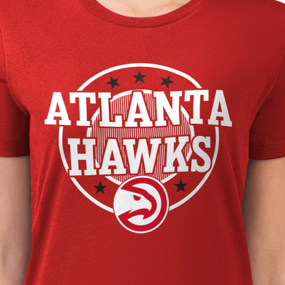 Atlanta Hawks G-III 4Her by Carl Banks Women's Super-Slim Lightweight Pinstripe Circle Graphic T-Shirt For Sale