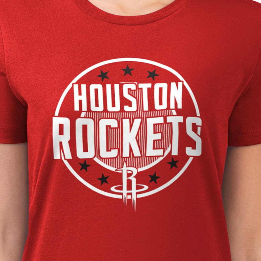 Houston Rockets G-III 4Her by Carl Banks Women's Super-Slim Lightweight Pinstripe Circle Graphic T-Shirt Outlet