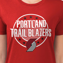 Portland Trail Blazers G-III 4Her by Carl Banks Women's Super-Slim Lightweight Pinstripe Circle Graphic T-Shirt Online