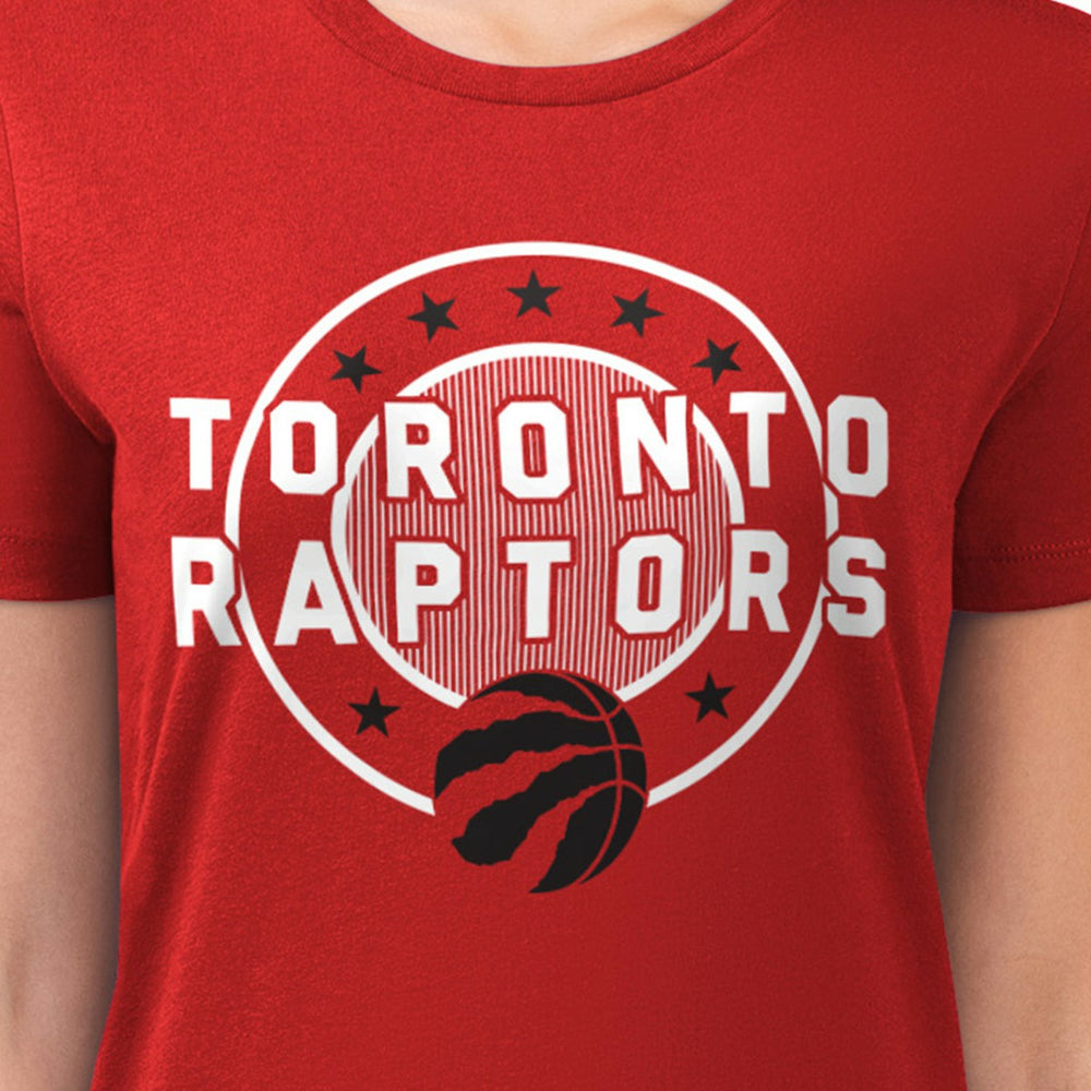 Toronto Raptors G-III 4Her by Carl Banks Women's Super-Slim Lightweight Pinstripe Circle Graphic T-Shirt New