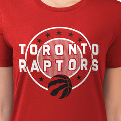 Toronto Raptors G-III 4Her by Carl Banks Women's Super-Slim Lightweight Pinstripe Circle Graphic T-Shirt New