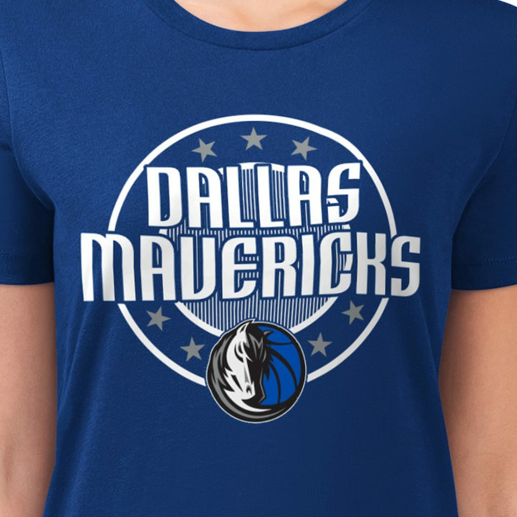 Dallas Mavericks G-III 4Her by Carl Banks Women's Super-Slim Lightweight Pinstripe Circle Graphic T-Shirt sale Online