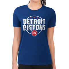 Detroit Pistons G-III 4Her by Carl Banks Women's Super-Slim Lightweight Pinstripe Circle Graphic T-Shirt sale For Sale