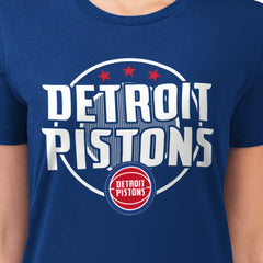 Detroit Pistons G-III 4Her by Carl Banks Women's Super-Slim Lightweight Pinstripe Circle Graphic T-Shirt sale For Sale