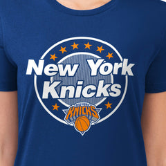 New York Knicks G-III 4Her by Carl Banks Women's Super-Slim Lightweight Pinstripe Circle Graphic T-Shirt Discount