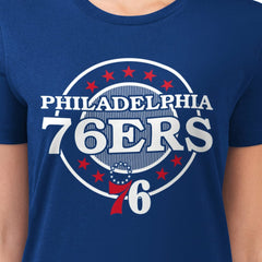 Philadelphia 76ers G-III 4Her by Carl Banks Women's Super-Slim Lightweight Pinstripe Circle Graphic T-Shirt Online