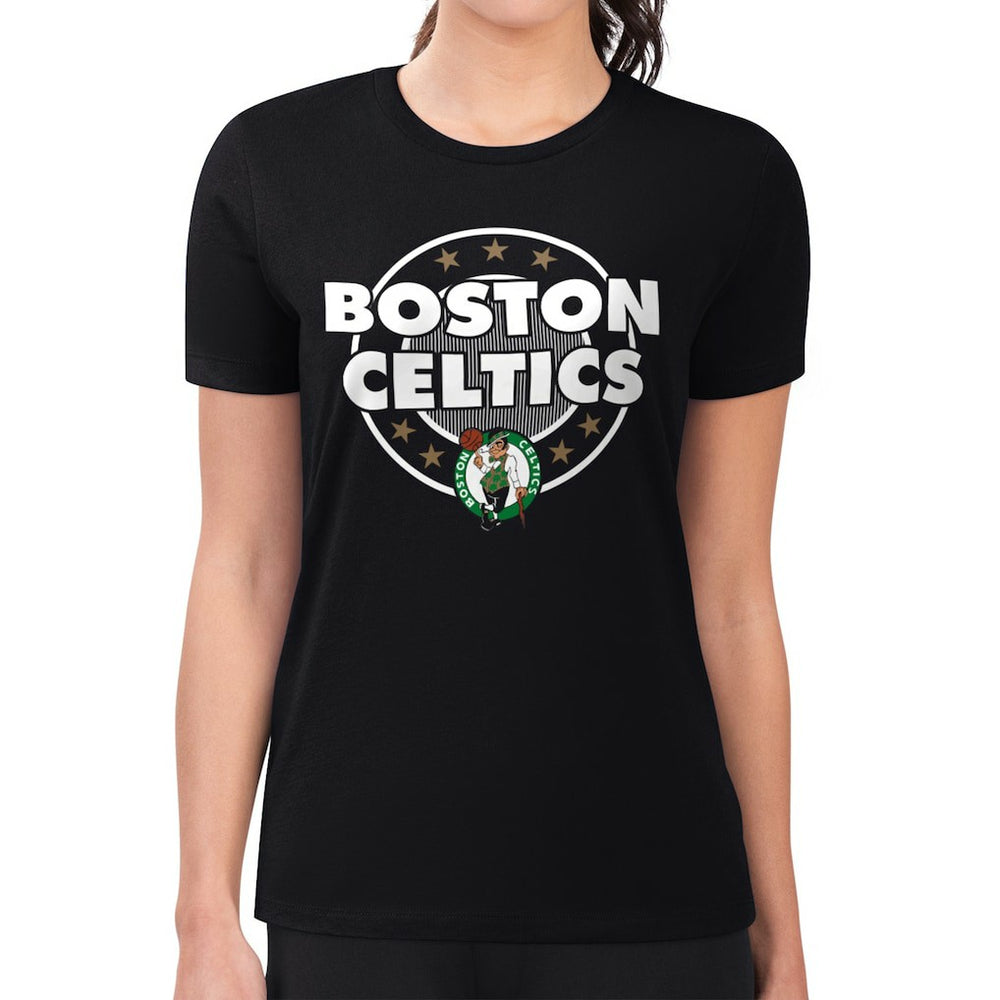 Boston Celtics G-III 4Her by Carl Banks Women's Super-Slim Lightweight Pinstripe Circle Graphic T-Shirt Discount